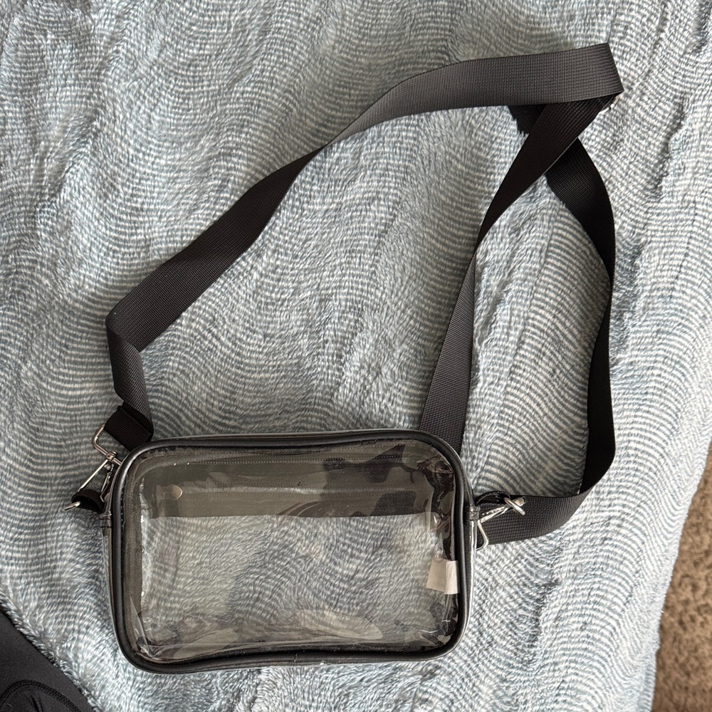 Transparent Crossbody Bag with Black Strap